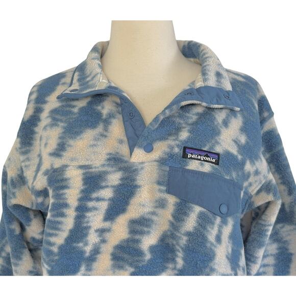 PATAGONIA Synchilla Snap-T Fleece Pullover Mighty Mycelium Wavy Blue Tie Dye M - Picture 4 of 11